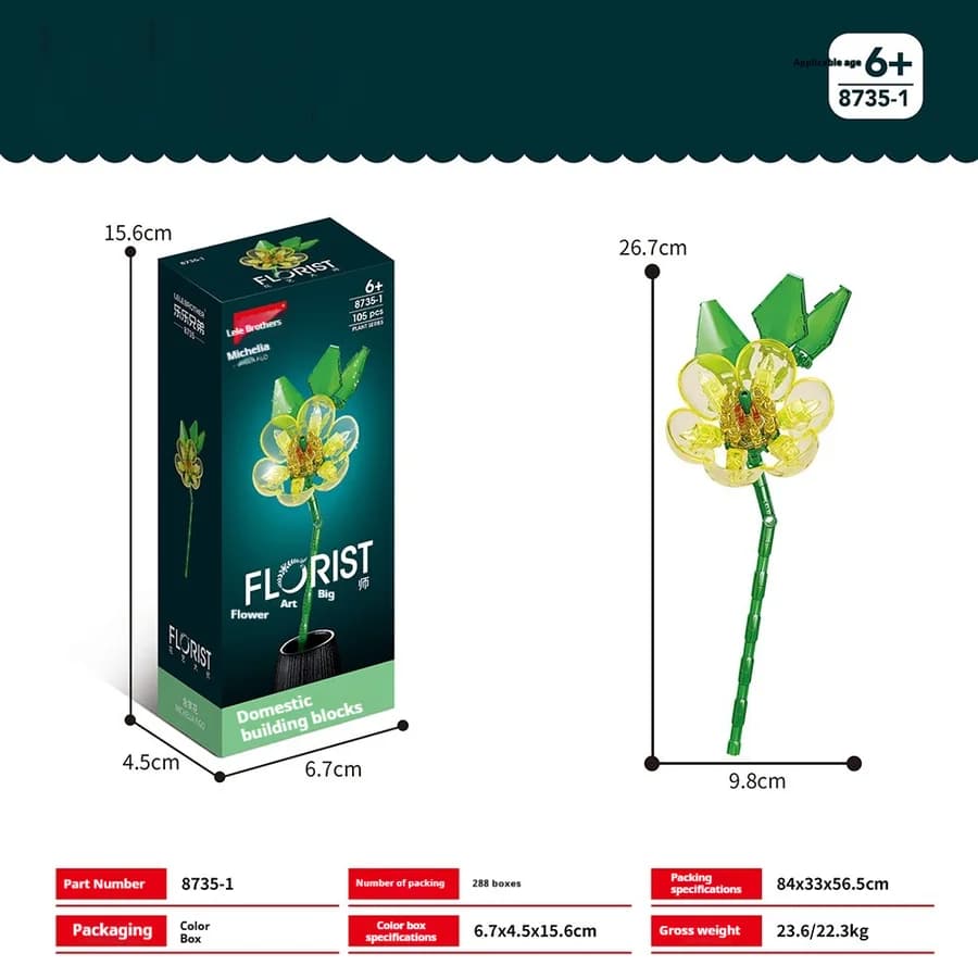 Mini flower building blocks