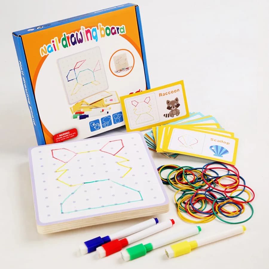 Wooden peg-board activity
