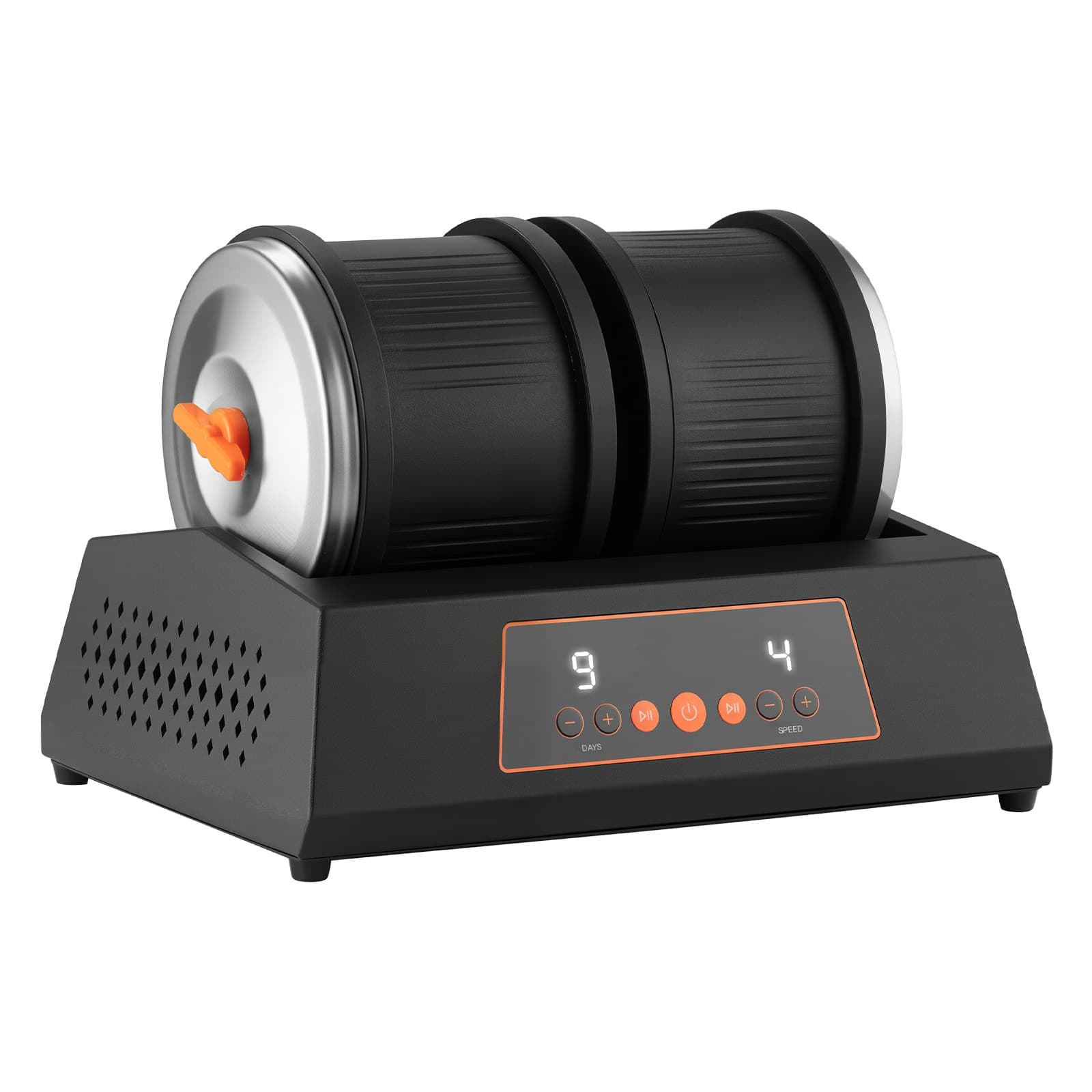Double-drum rock tumbler