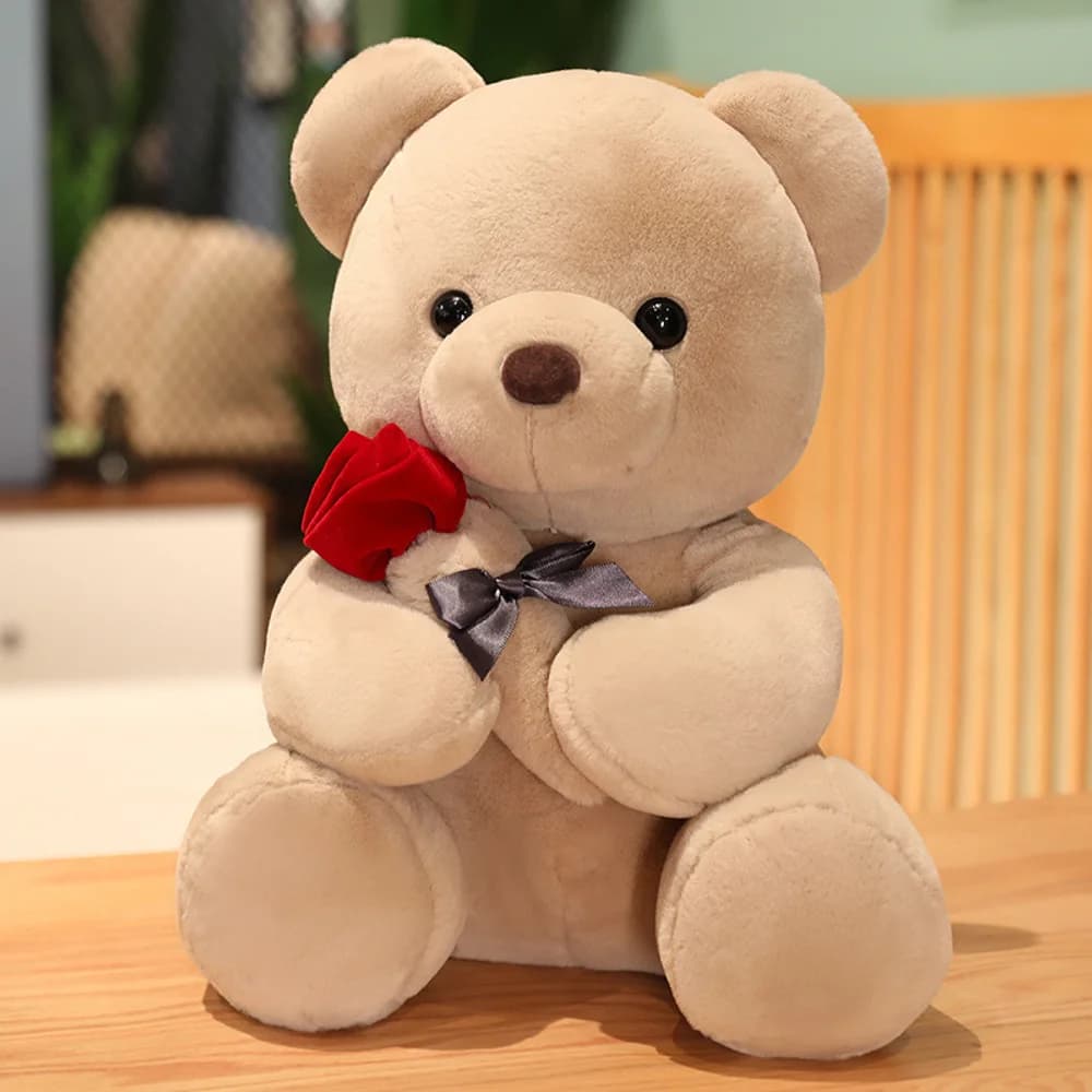 Rose-hug teddy bear