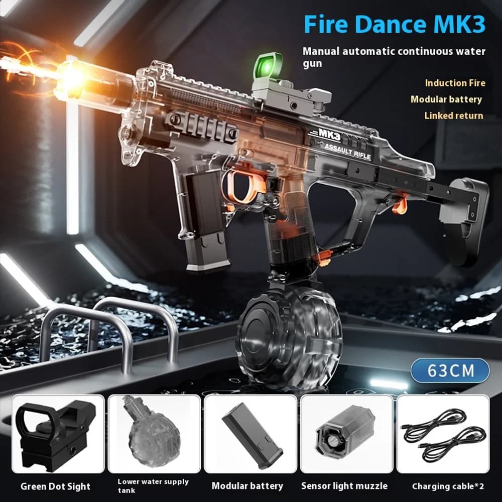 Light-up dancing water blaster