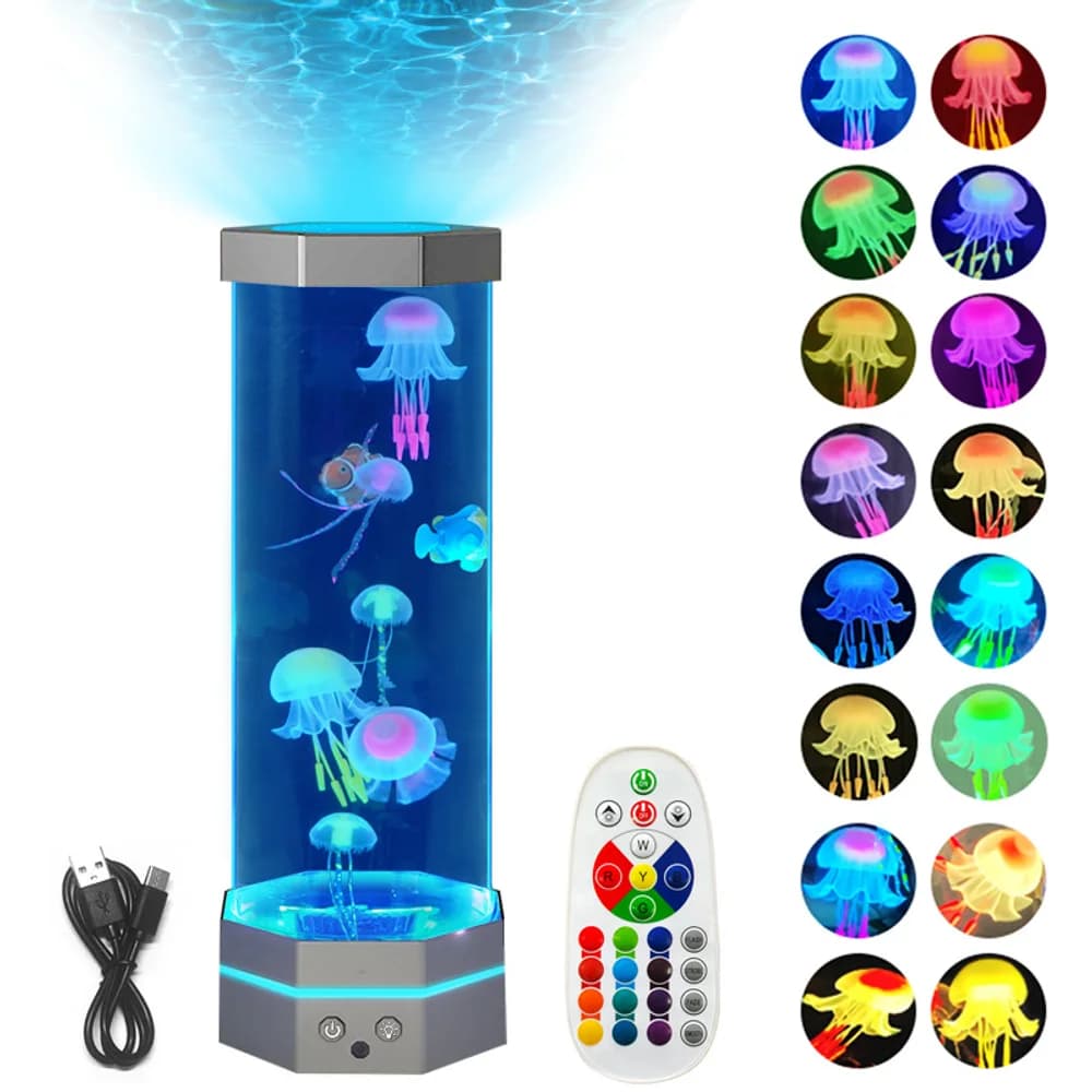 Colour-changing jellyfish lamp