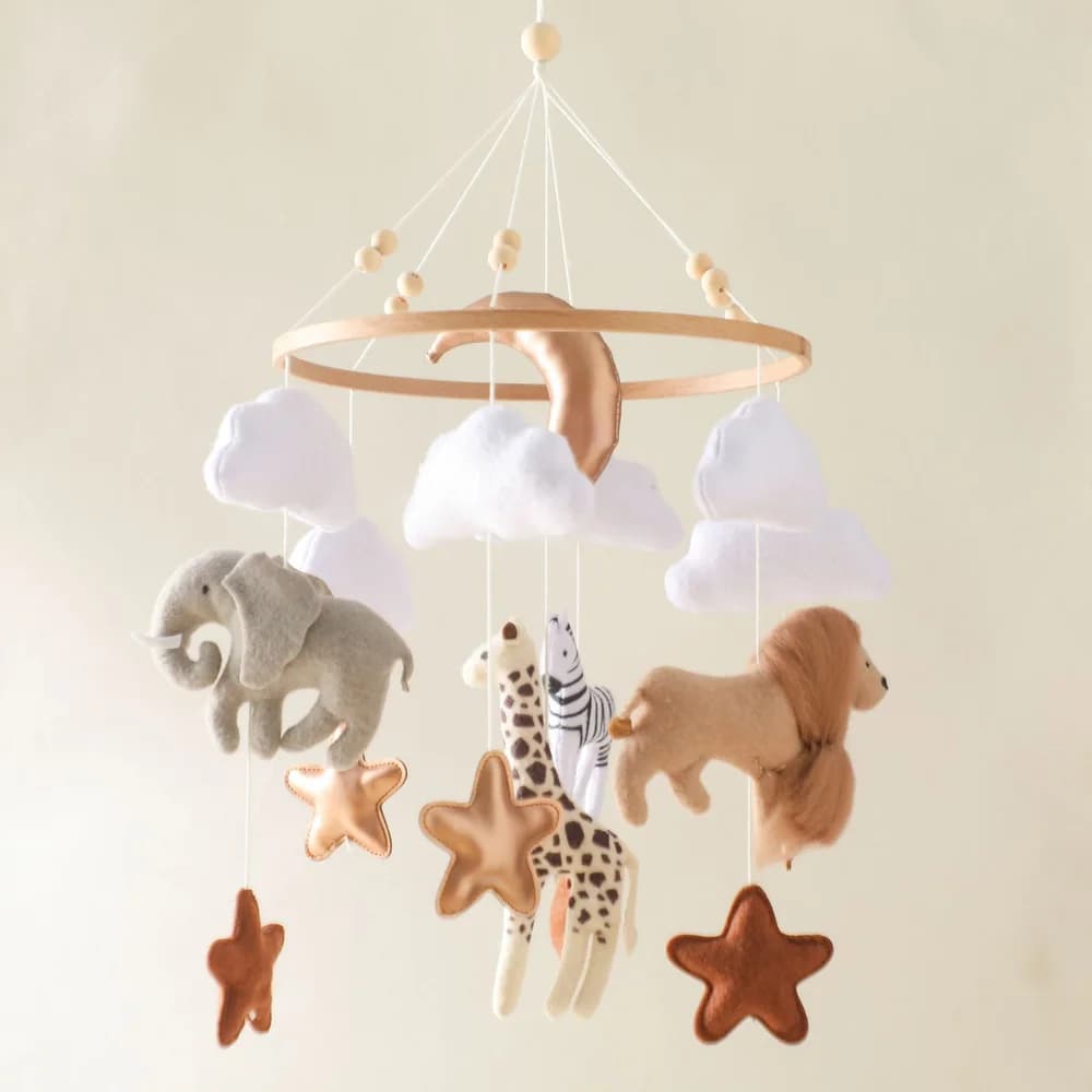 Felt forest animal mobile