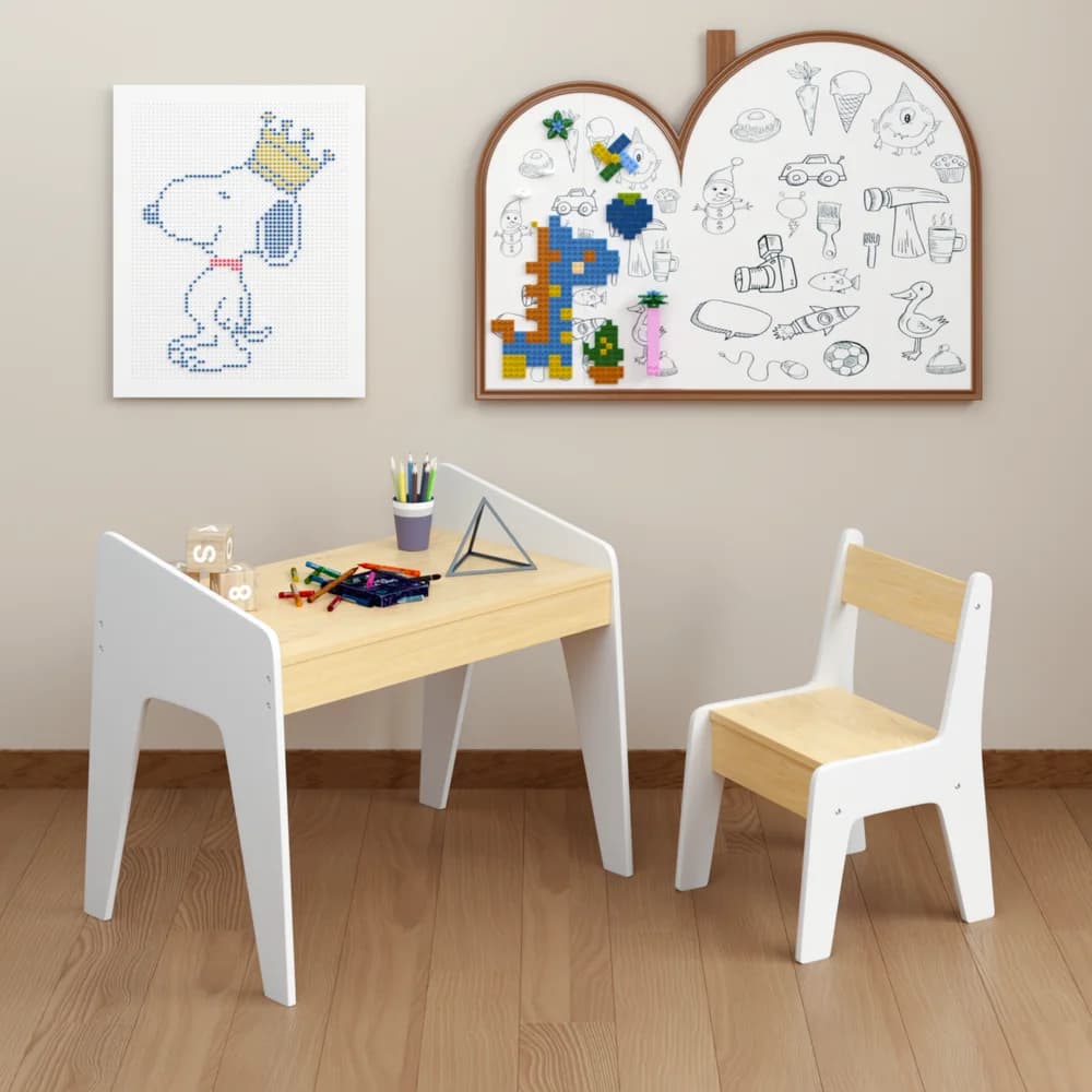 Wooden activity table and chair