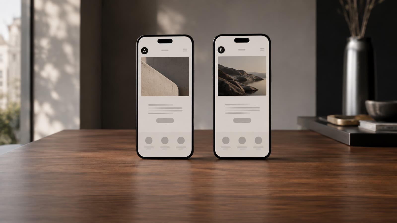 Landing page for advertising with A/B versions